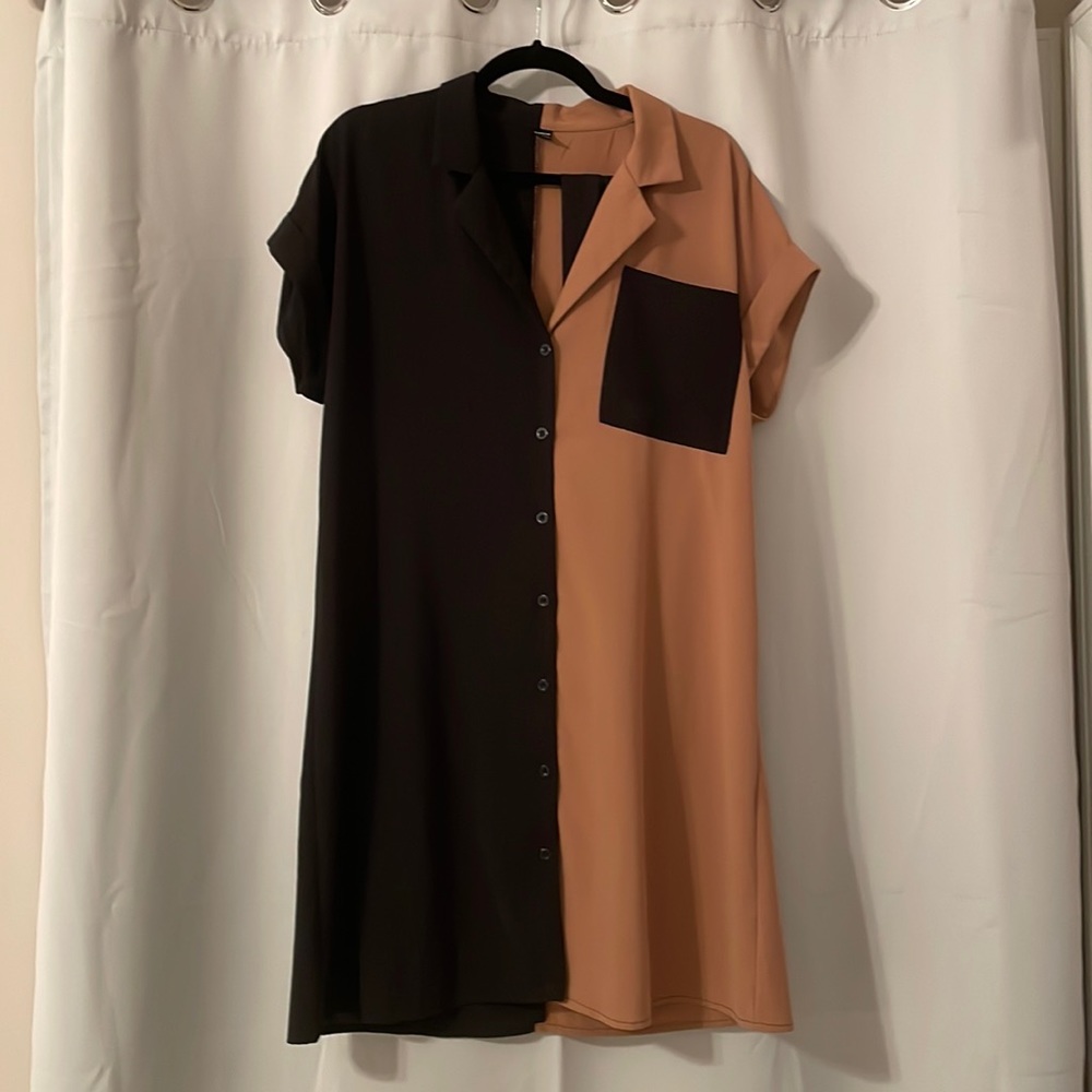 Black and tan t-shirt dress